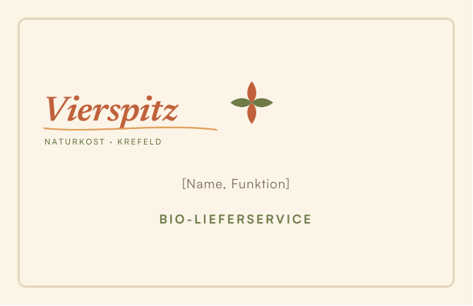 Vorderseite der Visitenkarte, Konzept Feldschrift